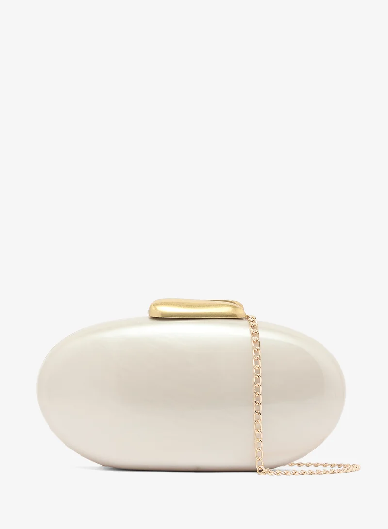 Oval Statement Clutch With Gold Accent